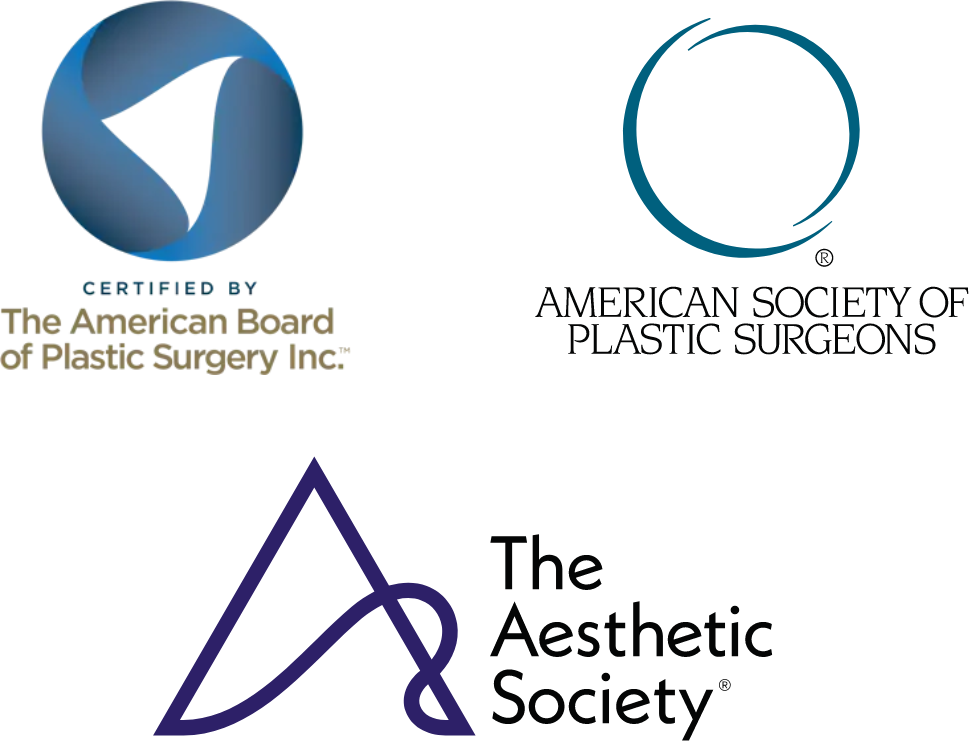 Logos for The American Board of Plastic Surgery Inc., The Aesthetic Society and American Society of Plastic Surgeons